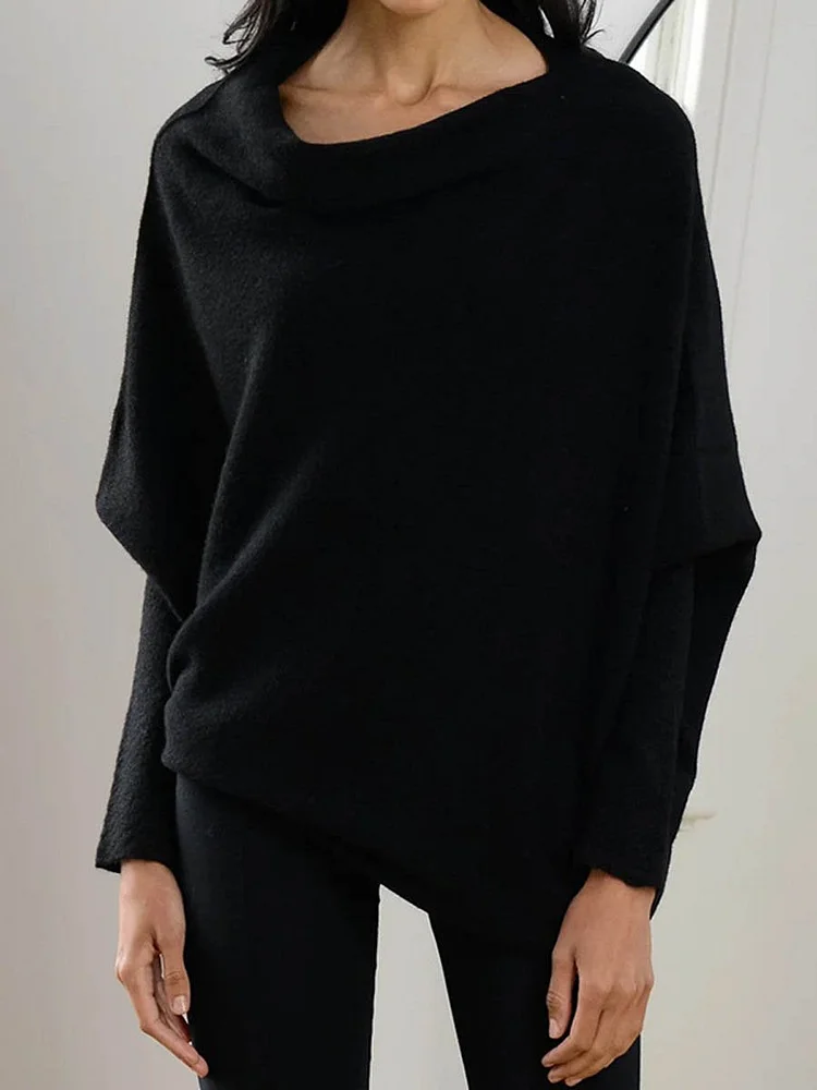 Women's Solid Color Casual Fashionable Comfortable Elegant Knitted Pullover