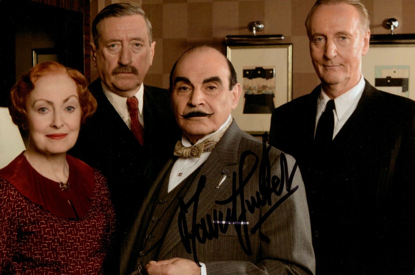 David Suchet Signed 6x4 Photo Poster painting Hercule Poirot Agatha Christie Autograph + COA