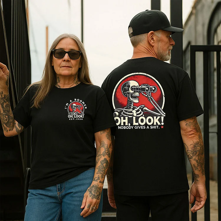 Funny "Oh Look! Nobody Gives A Shit" ，Generation X Custom Year Badass Generation T-shirt, Gen X & Boomer Custom Year Of Birth T shirt, Cotton T Shirt