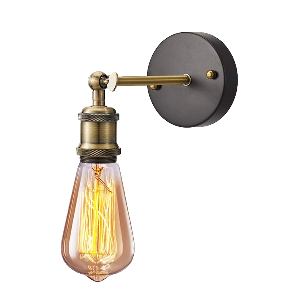 

40W E27 Gold Bronze Retro Minimalist Iron Edison Bulb Wall Light Holder, 501 Original