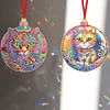 >SALE<8PCS Double Sided Diamond Drawing Hanging Ornament Colourful Cat 12x12cm