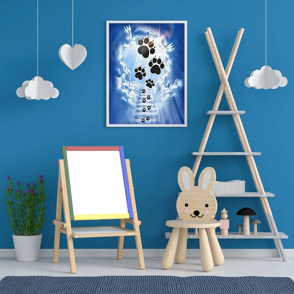 Diamond Painting - Full Square Drill - Dog Footprints Cloud(20*30 - 50*70cm)