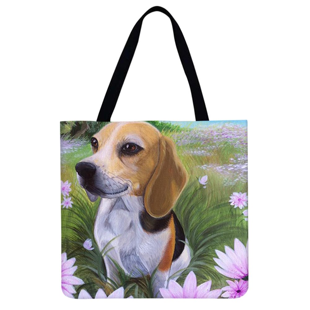 Linen Tote Bag - Dog