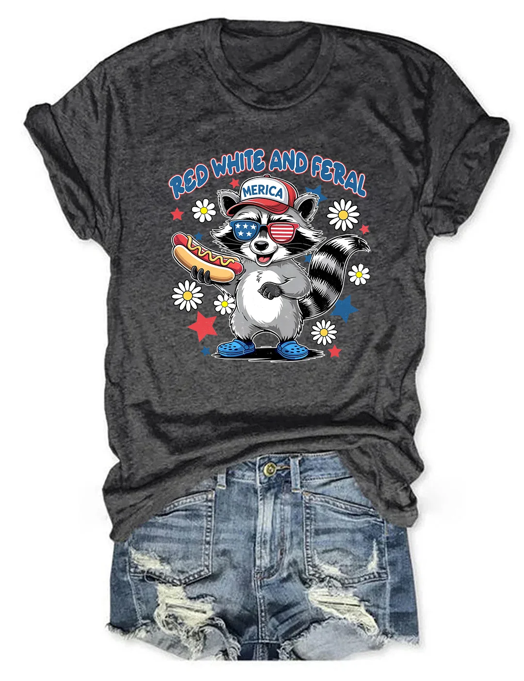 Red White And Feral T-shirt