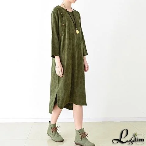 fall grass green cotton dresses plus size linen maxi dress
