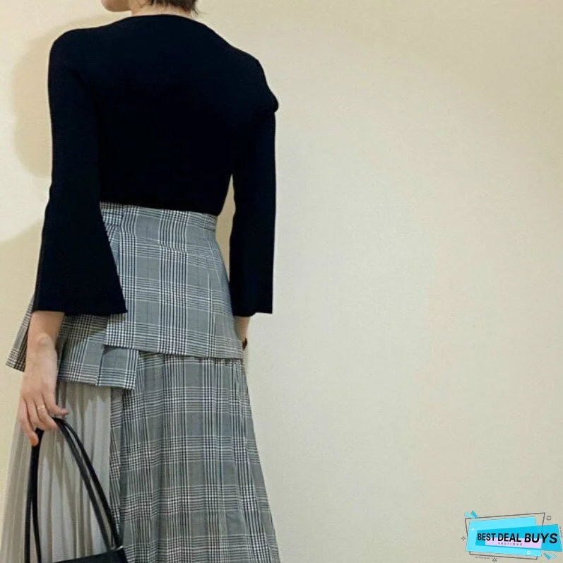 Christmas Gift Kuzuwata Elegant All-match Slim Fit Flare Sleeve Tops Autumn New Japan Style Pullovers Candy Color Knitted Sweaters Women