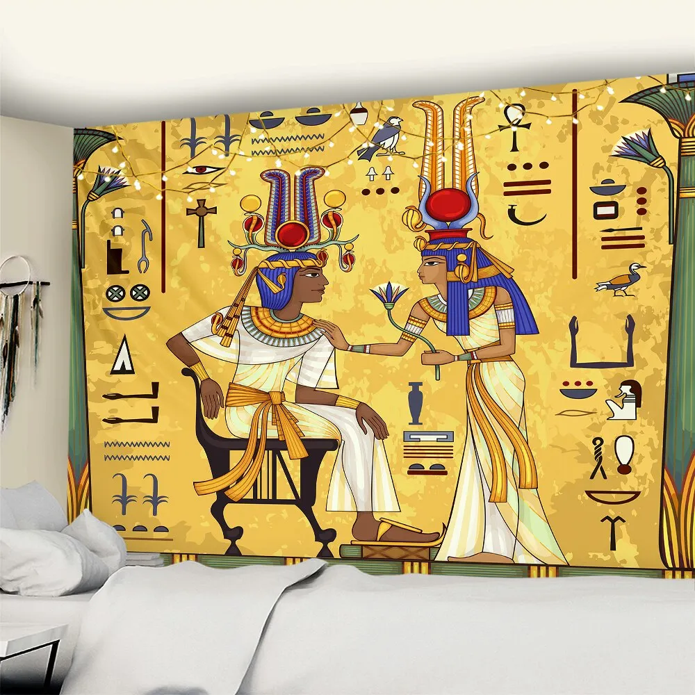Nigikala Pharaoh Mural Background Tapestry Family Bedroom Living Room ...