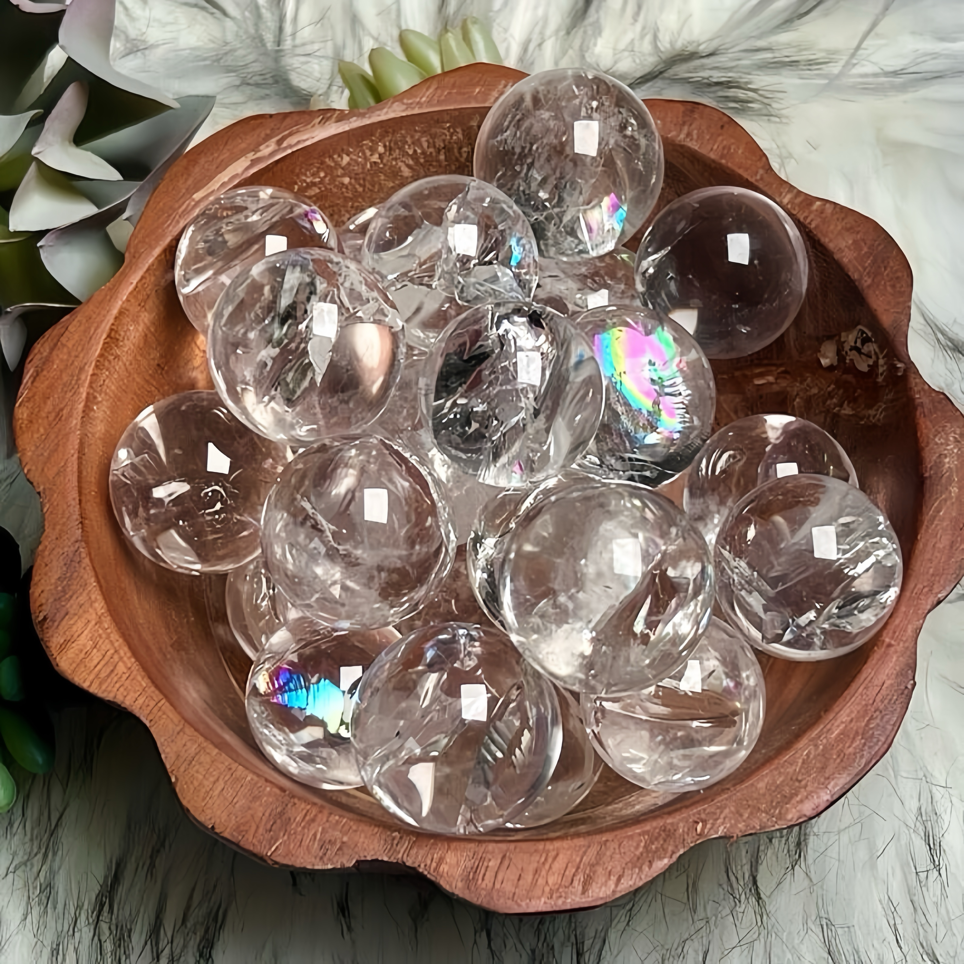 Small Crackle Clear Quartz Sphere