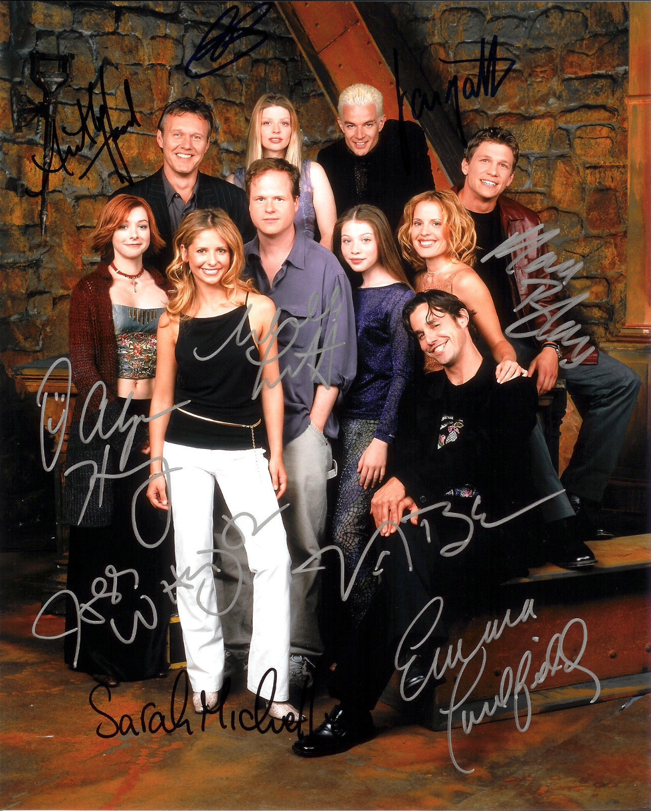 BUFFY THE VAMPIRE SLAYER CAST OF 10 AUTOGRAPH SIGNED PP Photo Poster painting POSTER