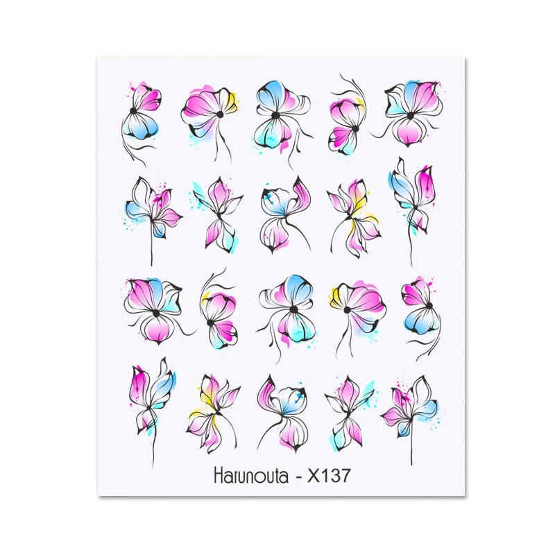 1PC Avocado/Watermelon/Orange Nail Stickers Summer Fruit Leaves Transfer Decals Sliders For Nails DIY Decoration Manicures-Nail Inspo