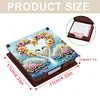 Wooden DIY Flower Swan Diamond Painting Kit Note Box with 160 Papers for Office