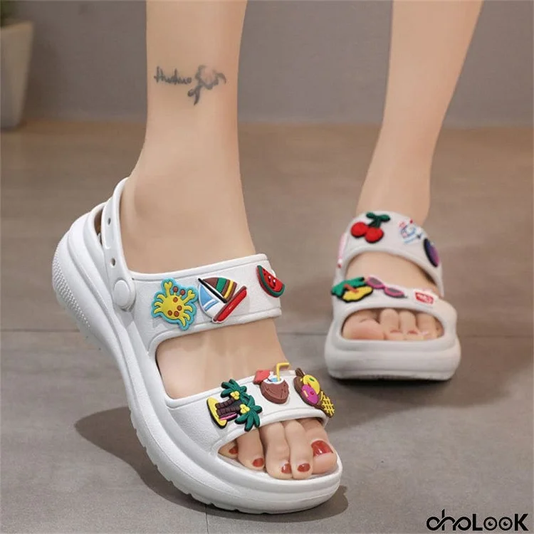 Women's Super Cute Thick Bottom Light Weight Beach Sandals