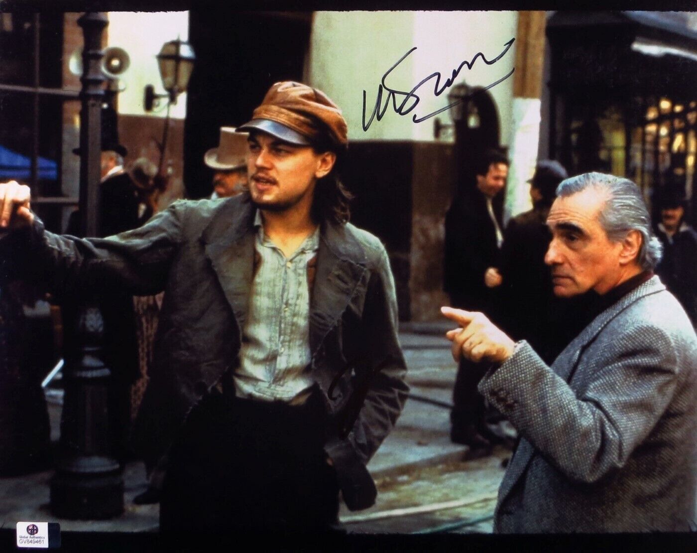 Leonardo DiCaprio Martin Scorsese Autographed 11X14 Photo Poster painting Gangs of NY GV849461