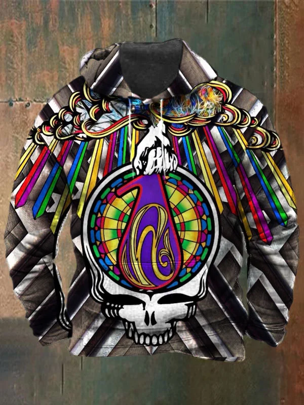 Unisex Skull Print Heavyweight Hoodies