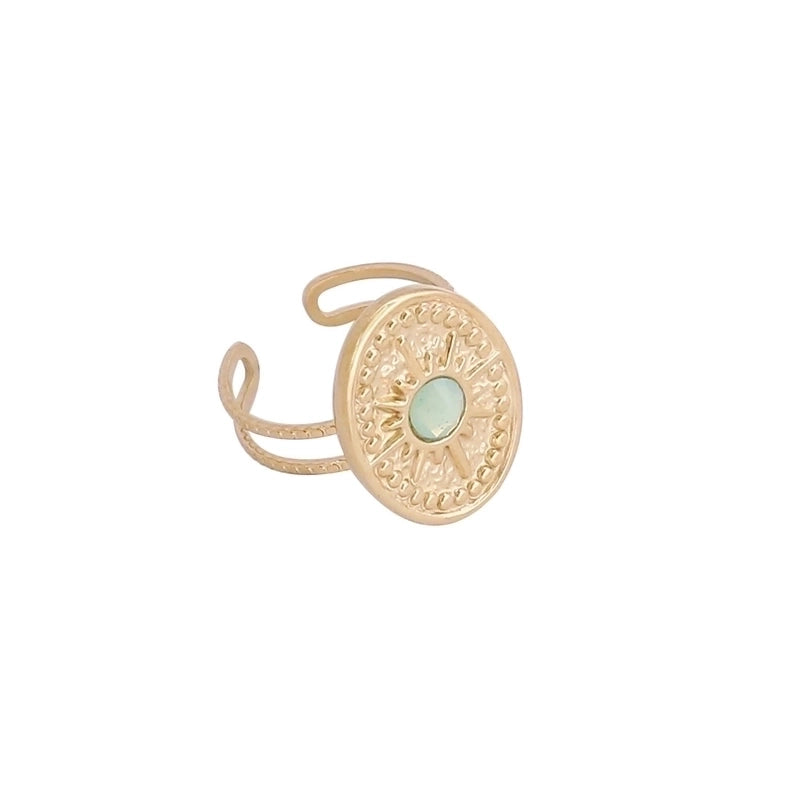 Stainless Steel 18K Gold Plated Retro Flower No Inlaid