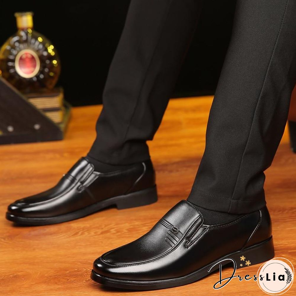 Men Leather Formal Business Shoes Office Work Flat Shoes Breathable Party Anniversary Shoes