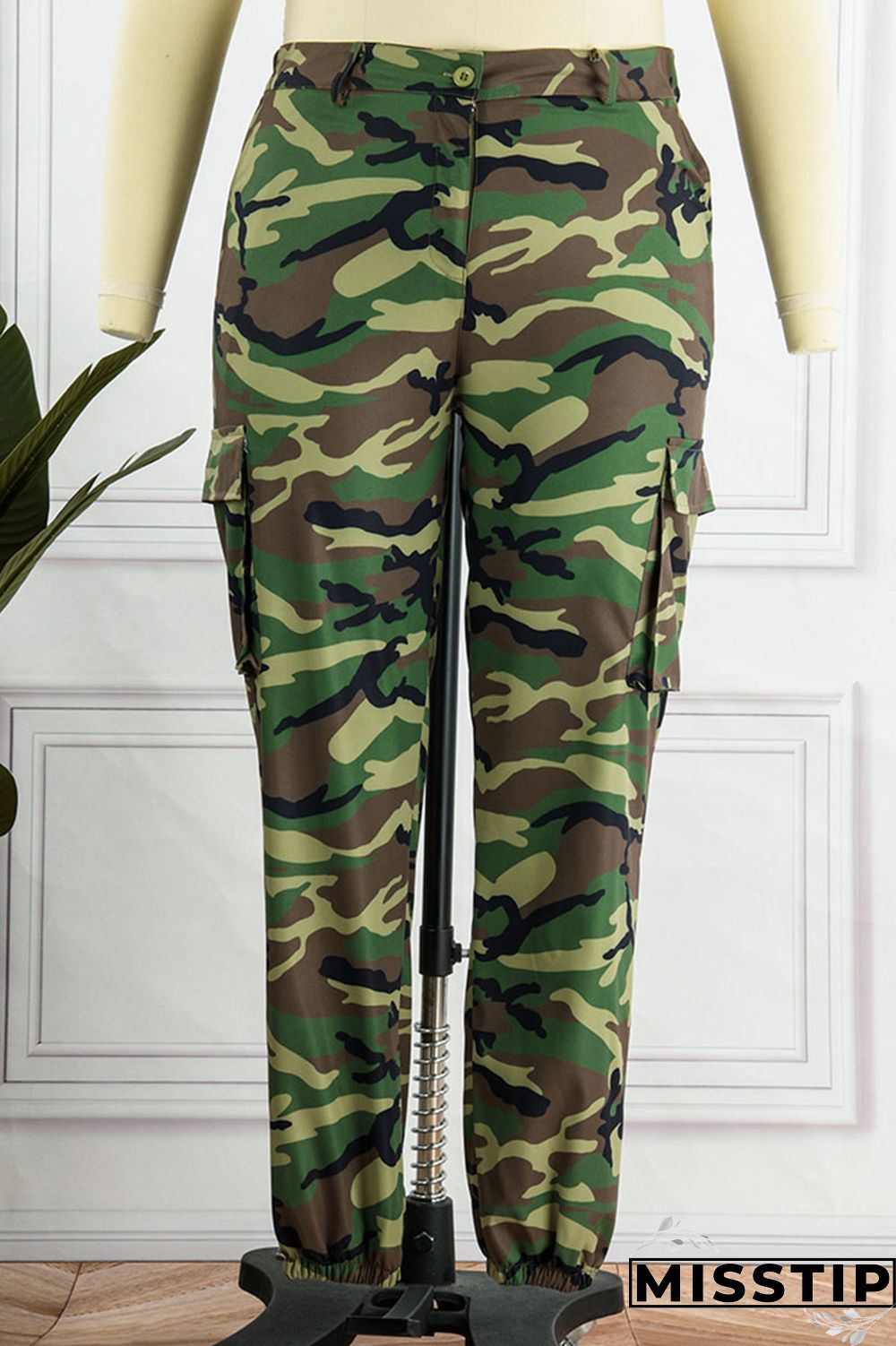 Camouflage Casual Street Camouflage Print Patchwork Plus Size