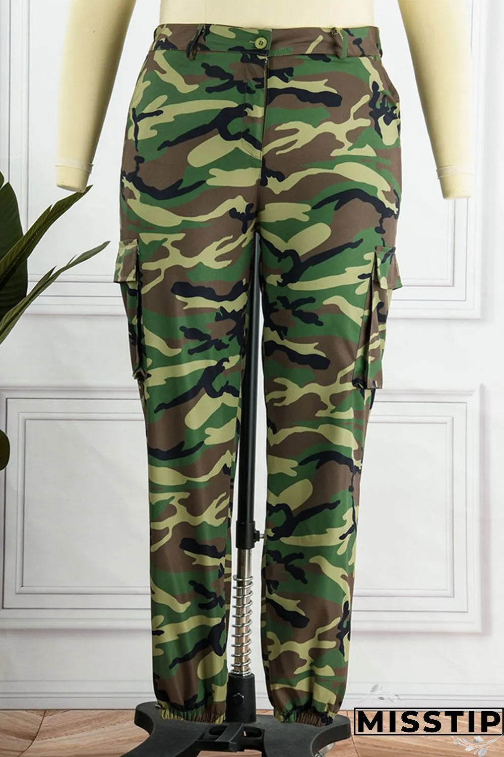 Camouflage Casual Street Camouflage Print Patchwork Plus Size