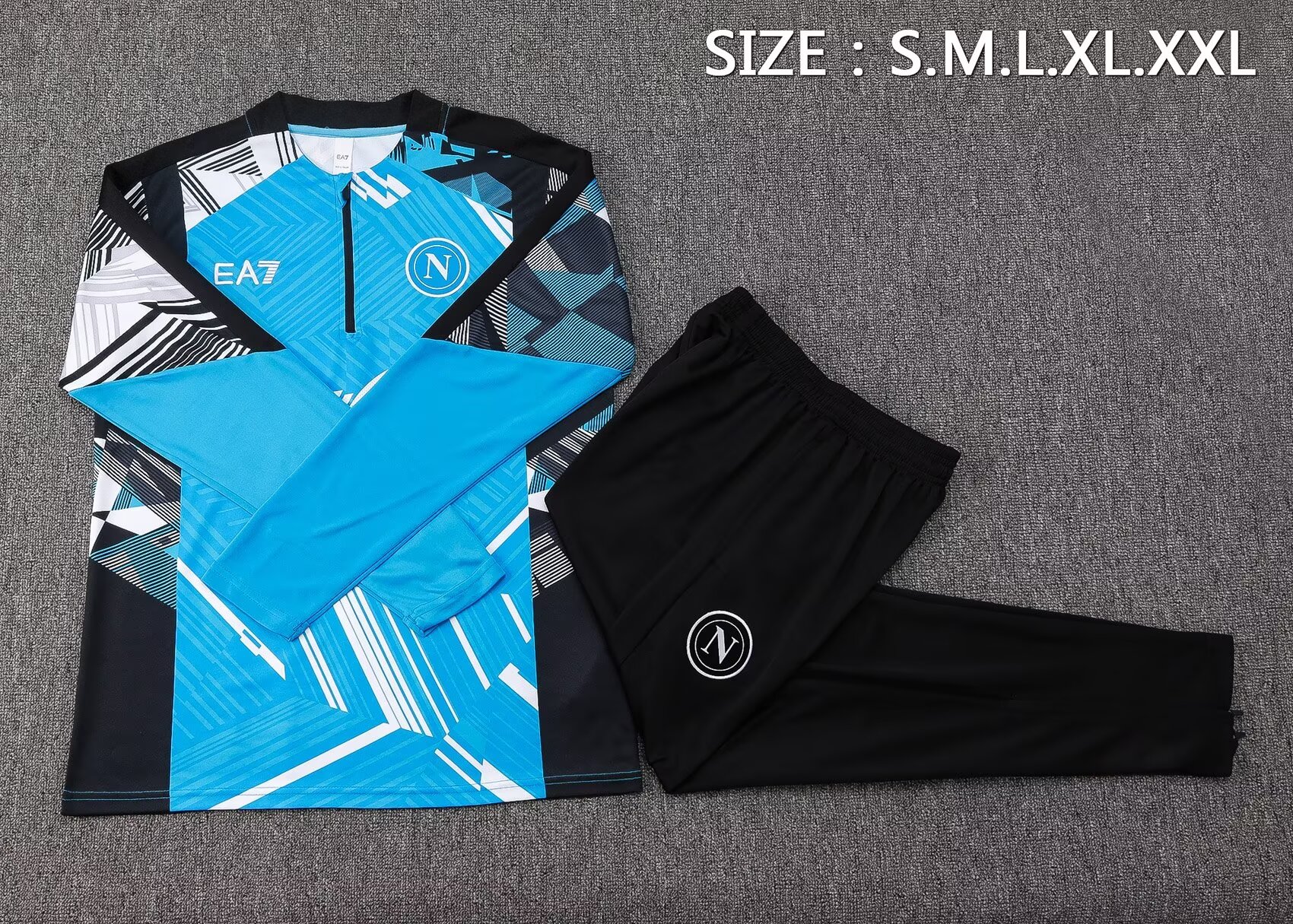 24/25 Naples Napoli Half-Pull Training Kit Football Thai Quality