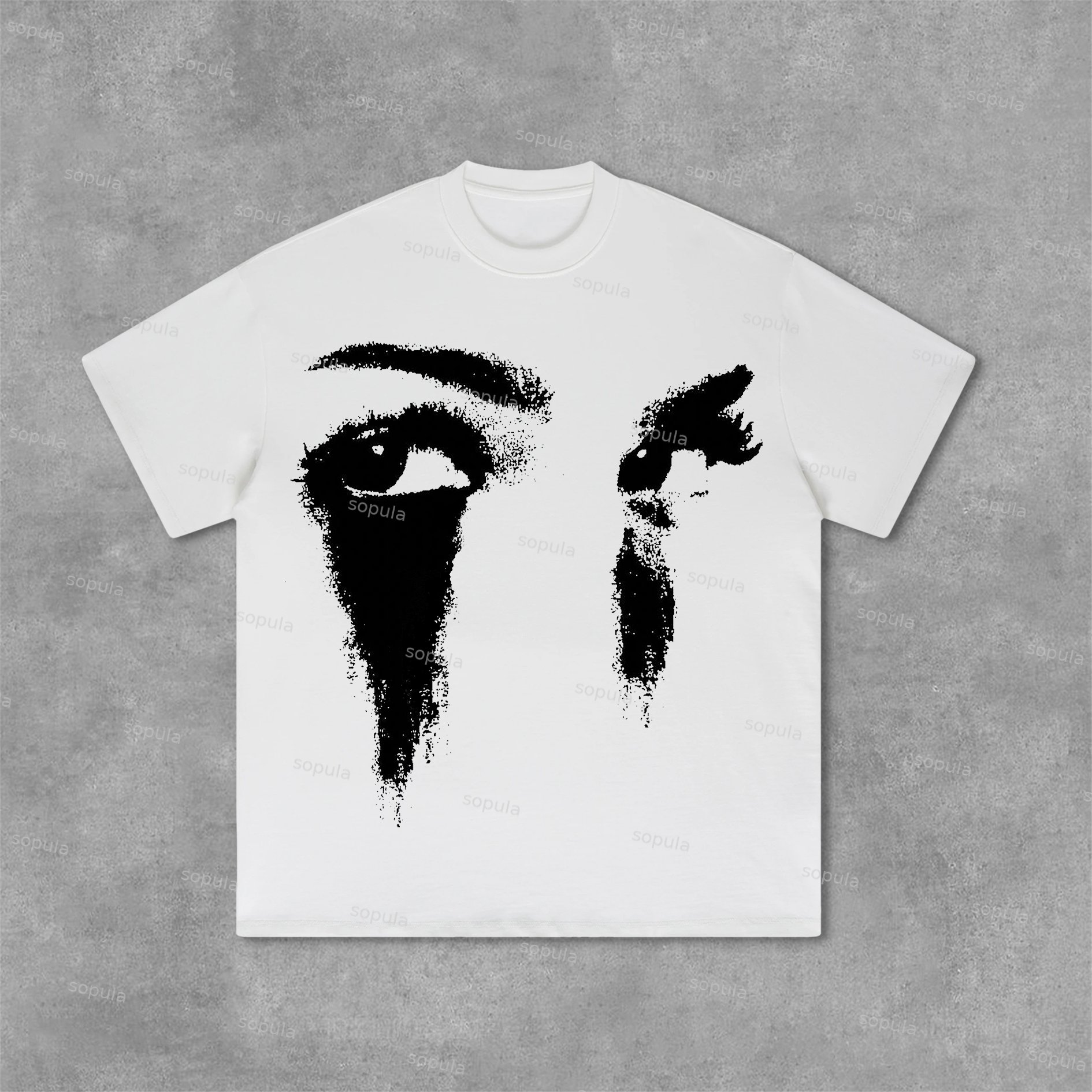 Vintage Portrait Graphic Print Cotton Casual T-Shirt - SOPULA