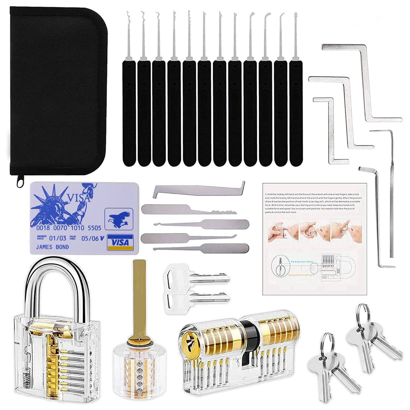 

Lock Set - 28 Pack Stainless Steel Keyed Padlock Training Practice Tool Set, 501 Original