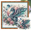 Flower Dragon-11CT Stamped Cross Stitch 50*50cm/19.69*19.69in