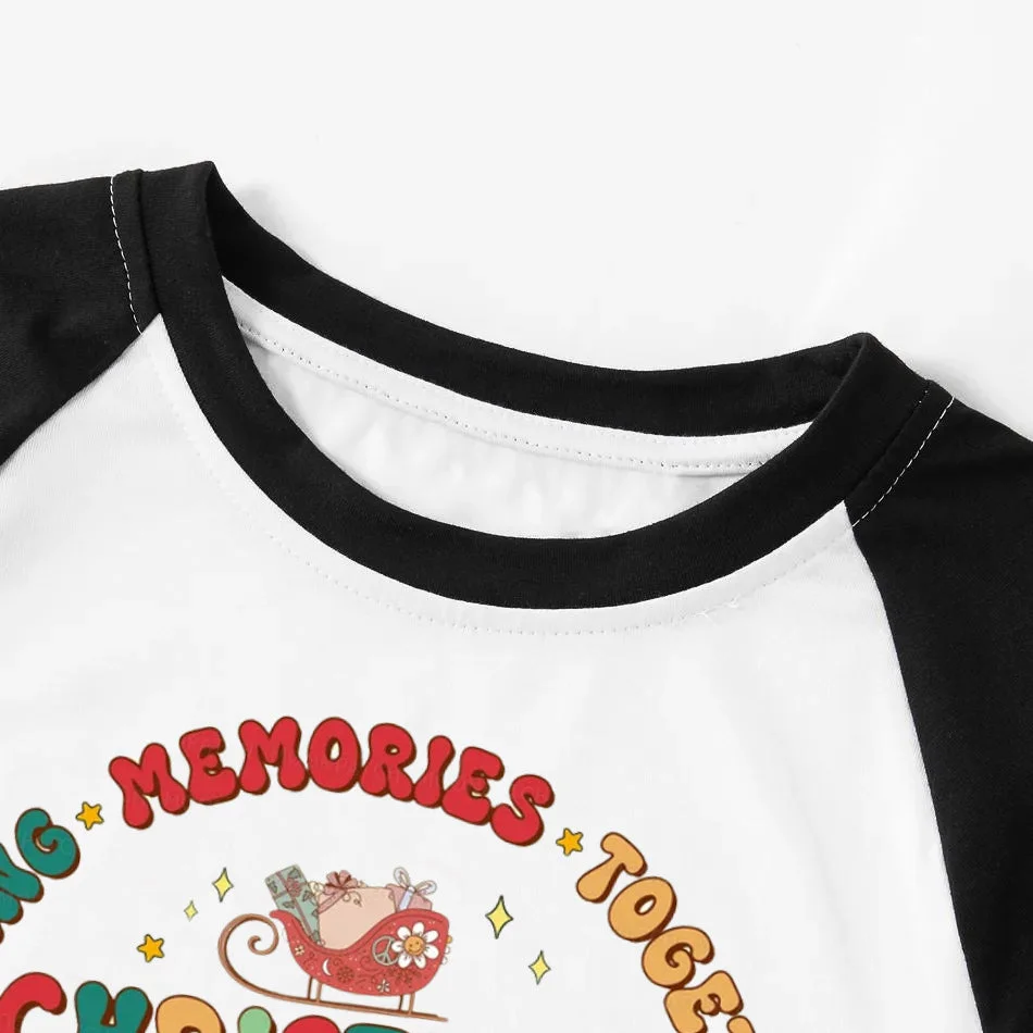 "Making Memories Together Christmas Crew 2024" Printed Green and Black Plaid Christmas Family Pajamas