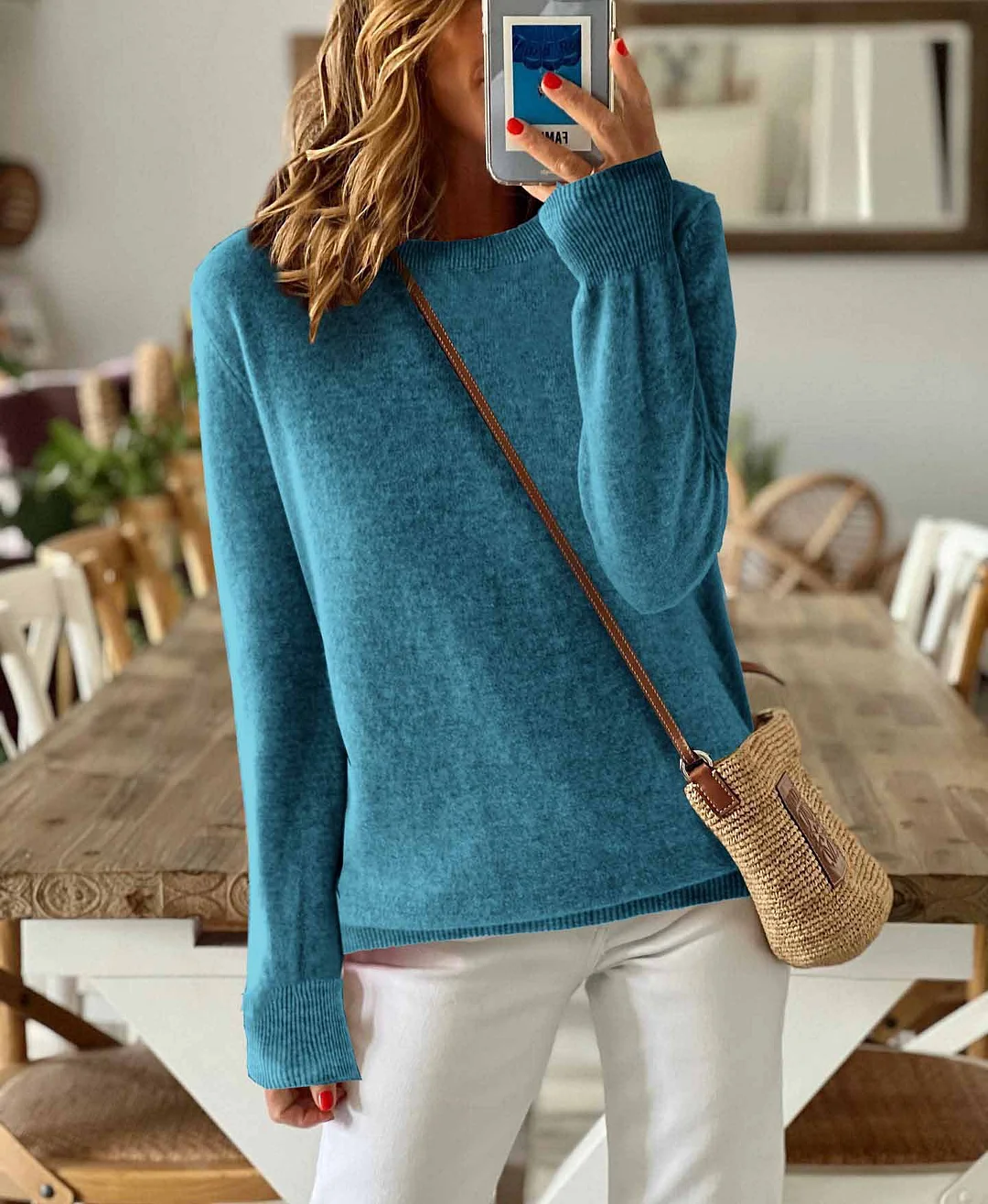 Athvotar Athvotar Sheintemu Autumn And Winter Long Sleeve Simple Solid Color Sweater New