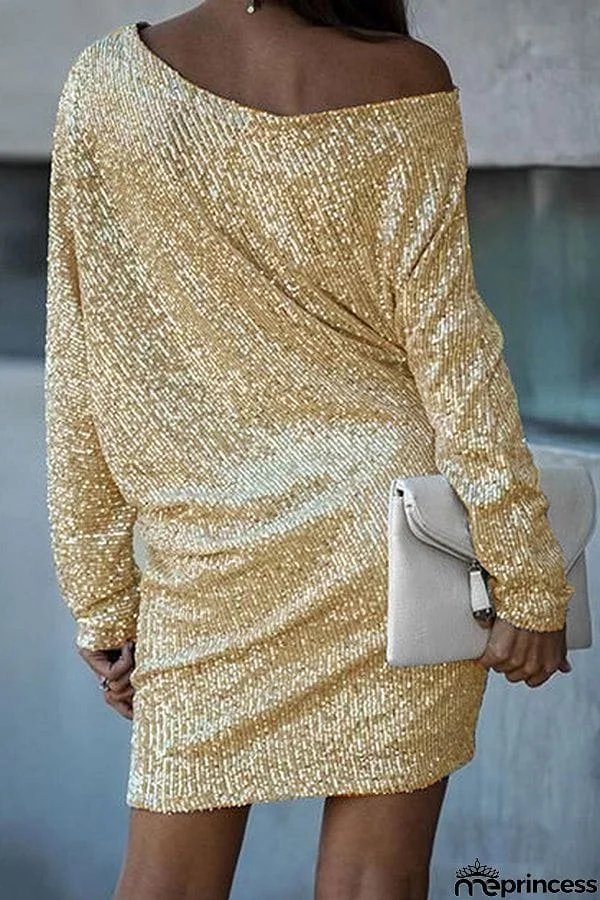 Sequin Long Sleeve Slim Pencil Skirt