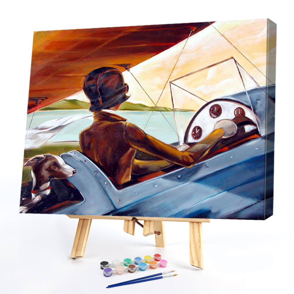 

50*40CM - Paint By Numbers - Girl Driving, 501 Original