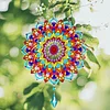  Mandala Hanging Wind Spinner 11.8 Inch Outdoor Wind Chime Art Garden Decor 3D Stainless Steel Metal Sculptures Kinetic Ornaments 