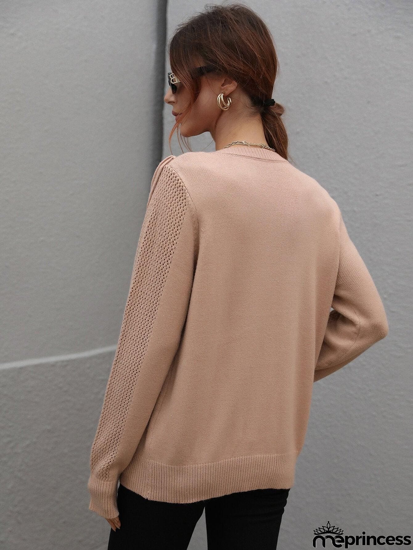 Fringe Detail Ribbed Trim Sweater