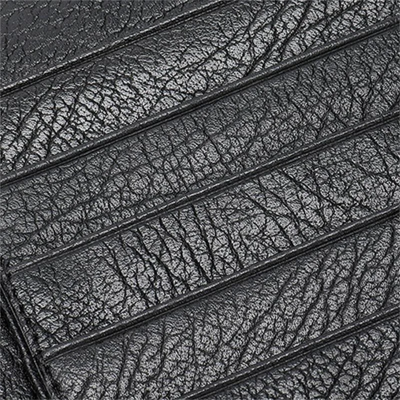 Leather Clutch Multi-Card Design Zipper Men's Button Wallet