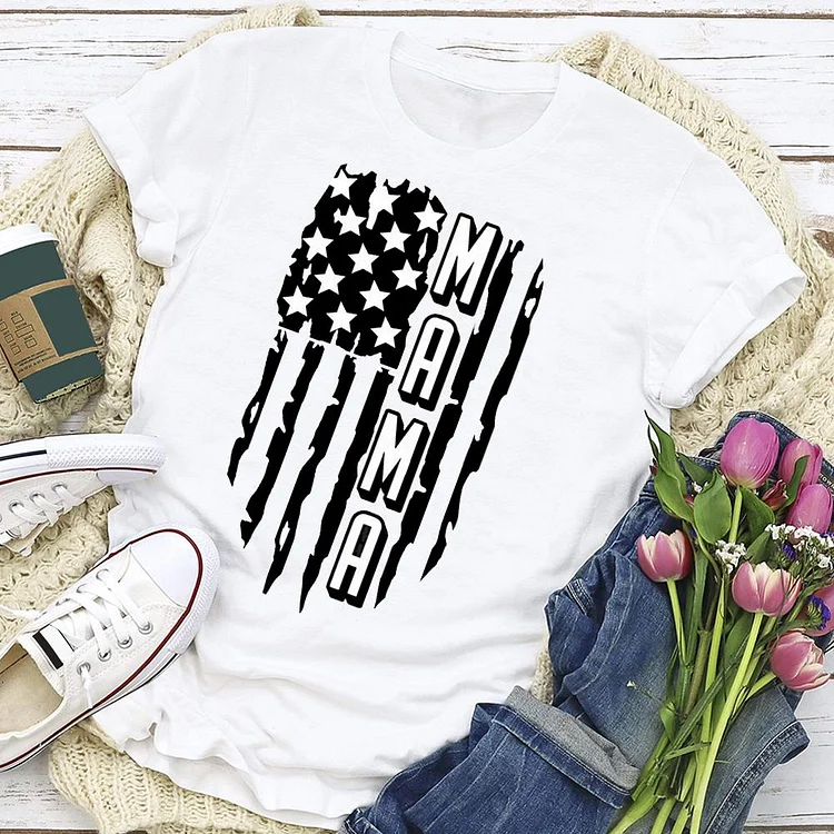 American flag mama T-shirt Tee - 01985-Annaletters