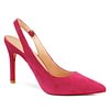 Women's 90mm Middle Heels Pointy Toe Red Bottom Slingback Pumps Suede