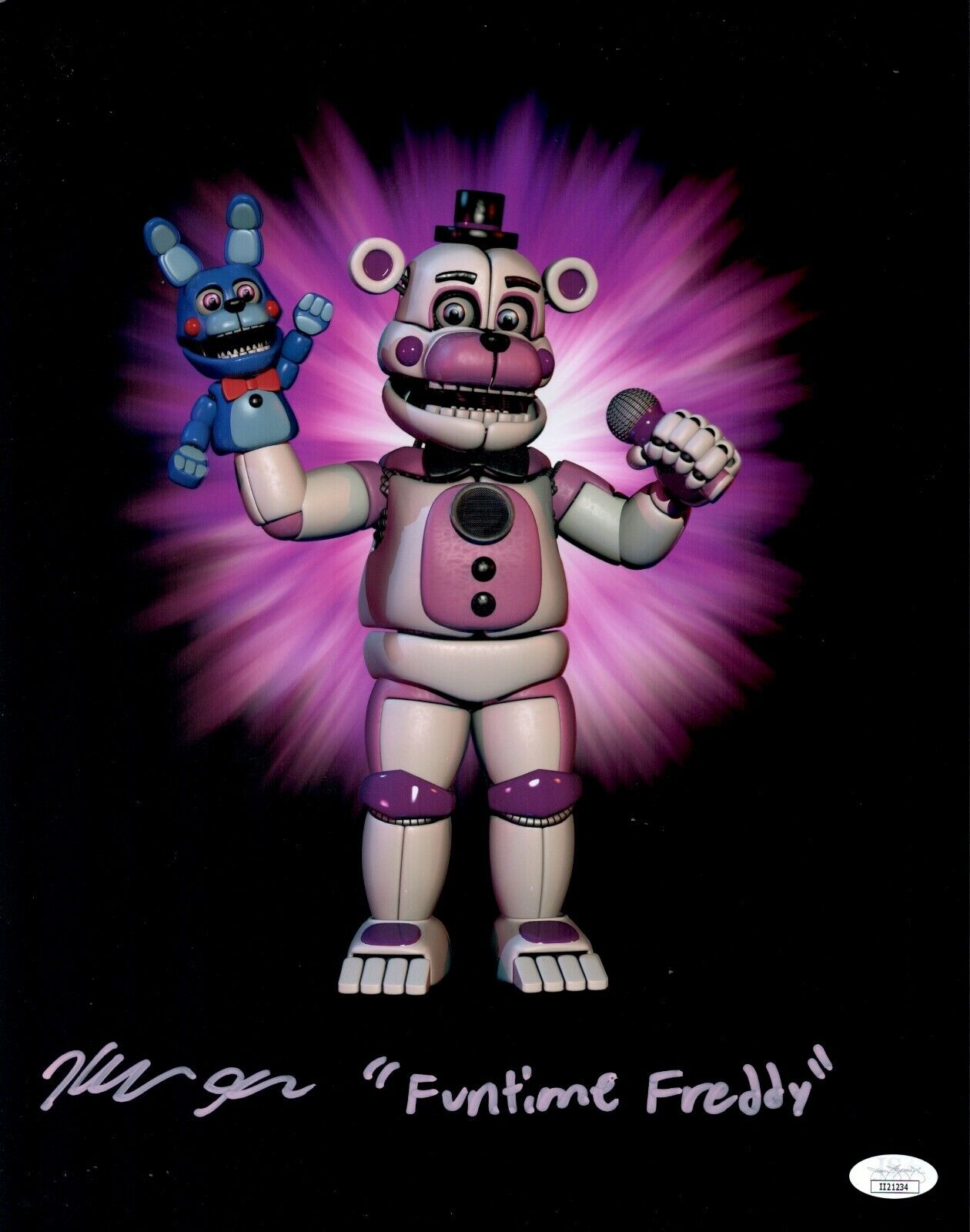 KELLEN GOFF Signed FUNTIME FREDDY 11x14 Photo Poster painting Five Nights Autograph JSA COA Cert