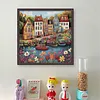 Colorful Houses-14CT Stamped Cross Stitch 40*40cm/15.75*15.75in tapestrymarket