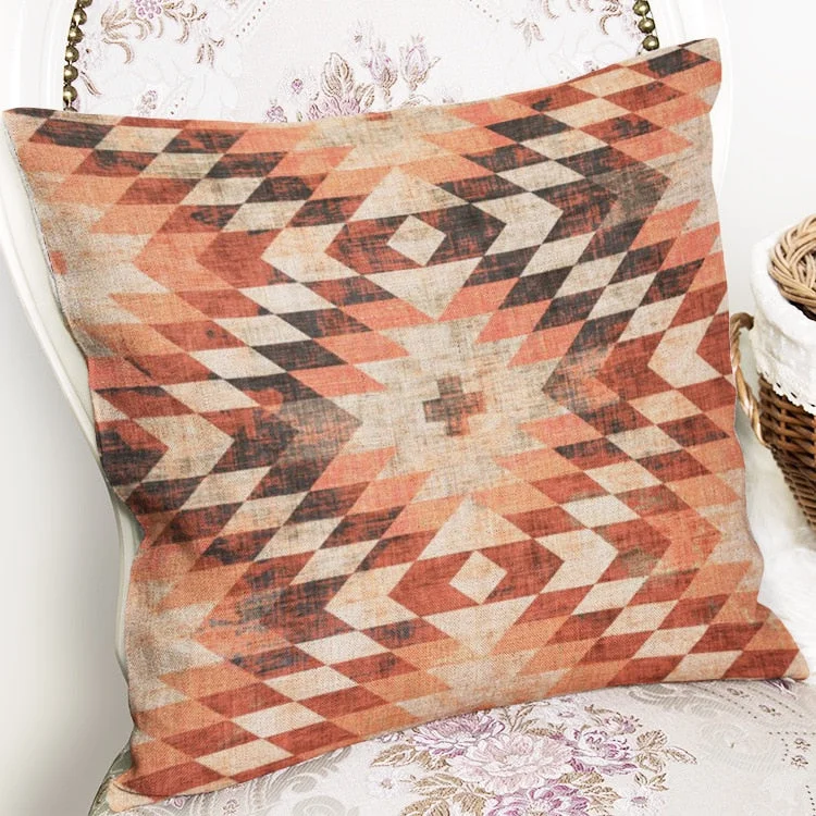 Boho Cushion Cover VillageTextil Plaid Stripes Throw Pillow 45Cmx45Cm Square Sofa And Chair Custom Printing Pillow Cover Cushion