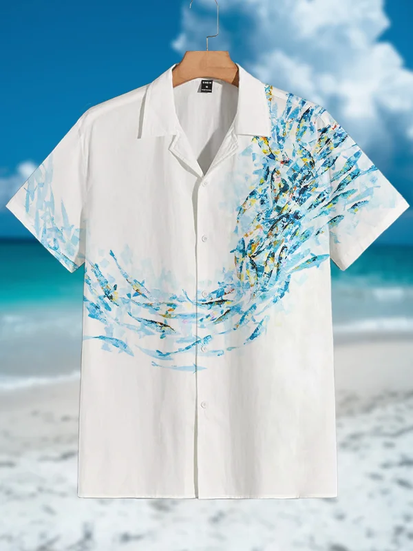 Men's School Of Fish Art Print Shirt