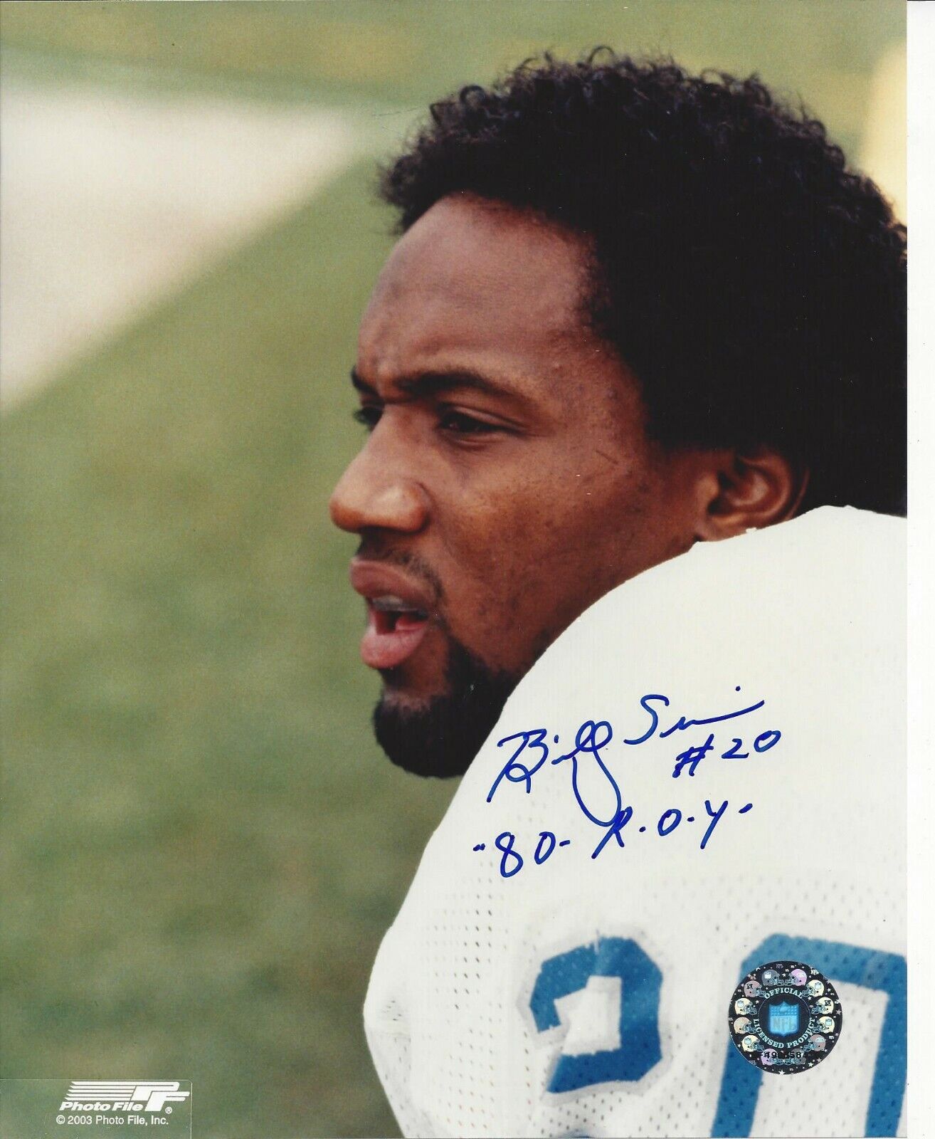 Billy Sims Autographed 8x10 Detroit Lions Heisman Trophy Winner 1978 #6