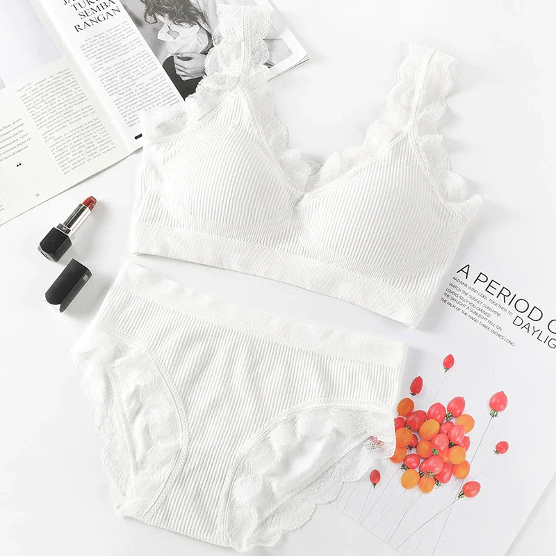 Billionm Lace Sexy Bra Set Women's Lingerie Brassiere Comfortable Without Steel Ring Fitness Underwear Bra Set