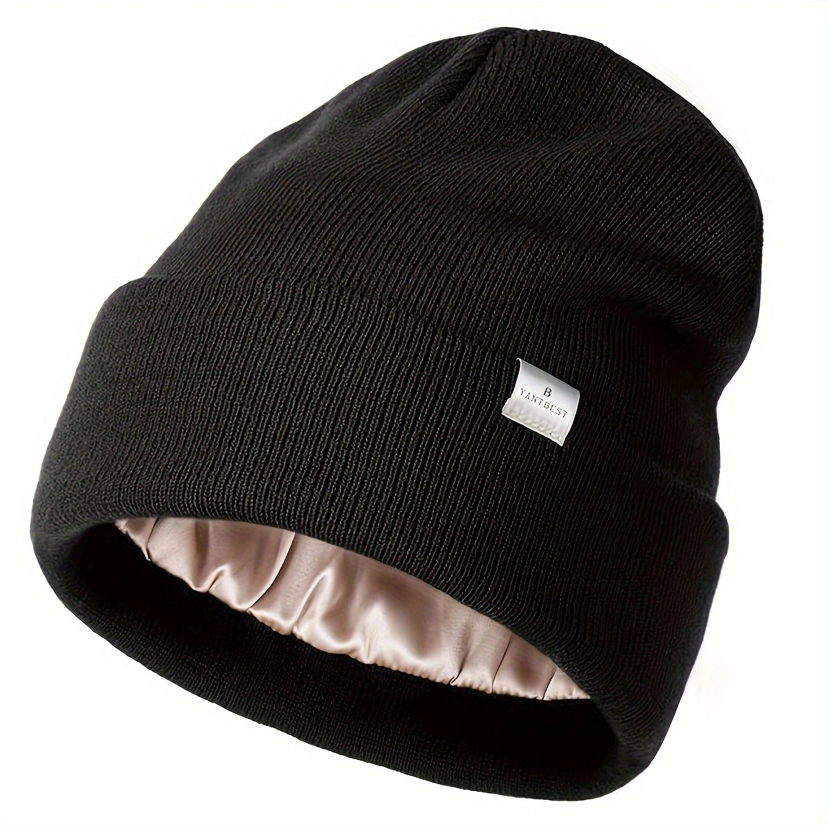 Mature Women Thermal Knitting Satin Wool Hat