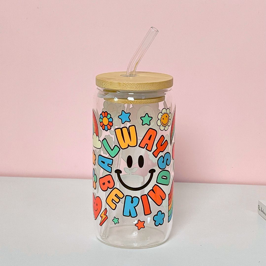 Maneifurui™  【Always be kind. 】Glass Can