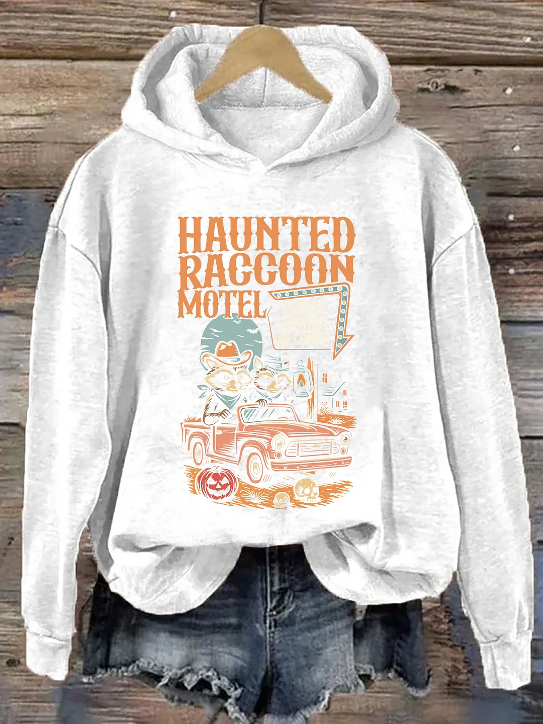Haunted Raccoon Motel Hoodie