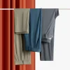 Summer Men's 2023 New High Elastic Quick Dry Ice Silk Straight Suit Pants
