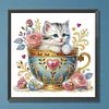 Coupe chaton-partiel spécial diamant peinture-30 * 30cm