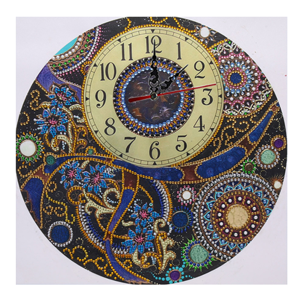 DIY Part Special Shaped Rhinestone Clock 5D Painting Kit (Mandala DZ568)