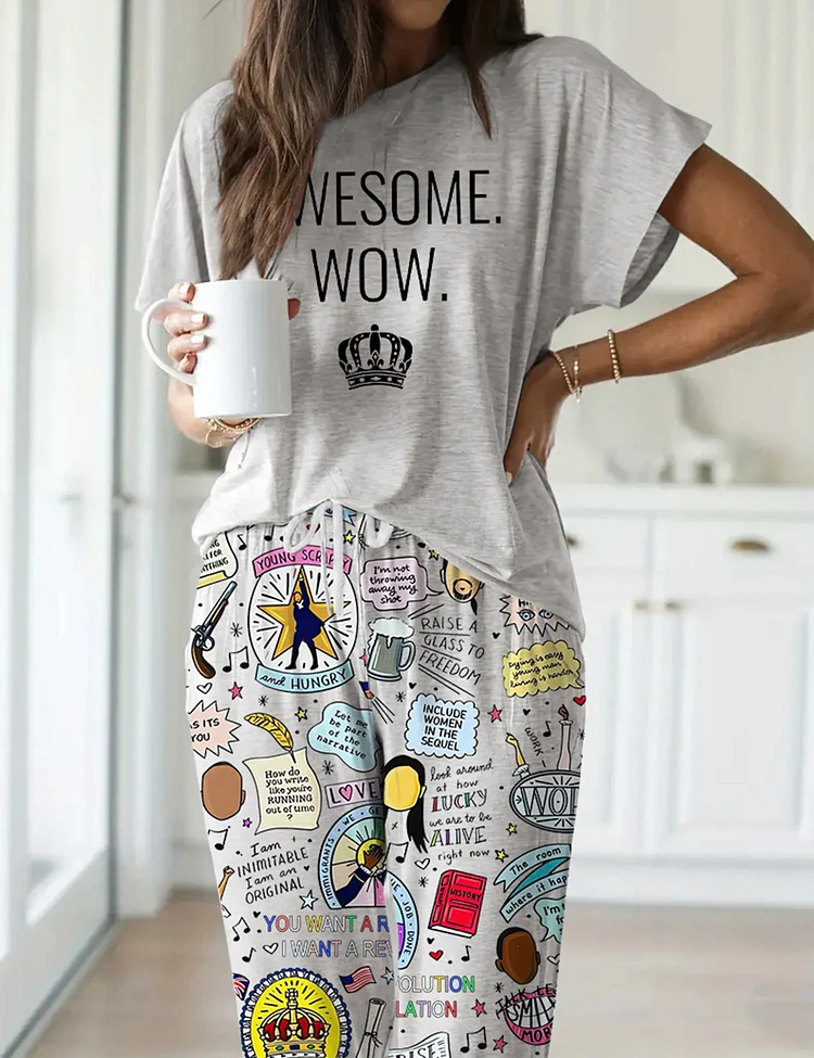Women's Hamilton Musical Casual Pajama Set 