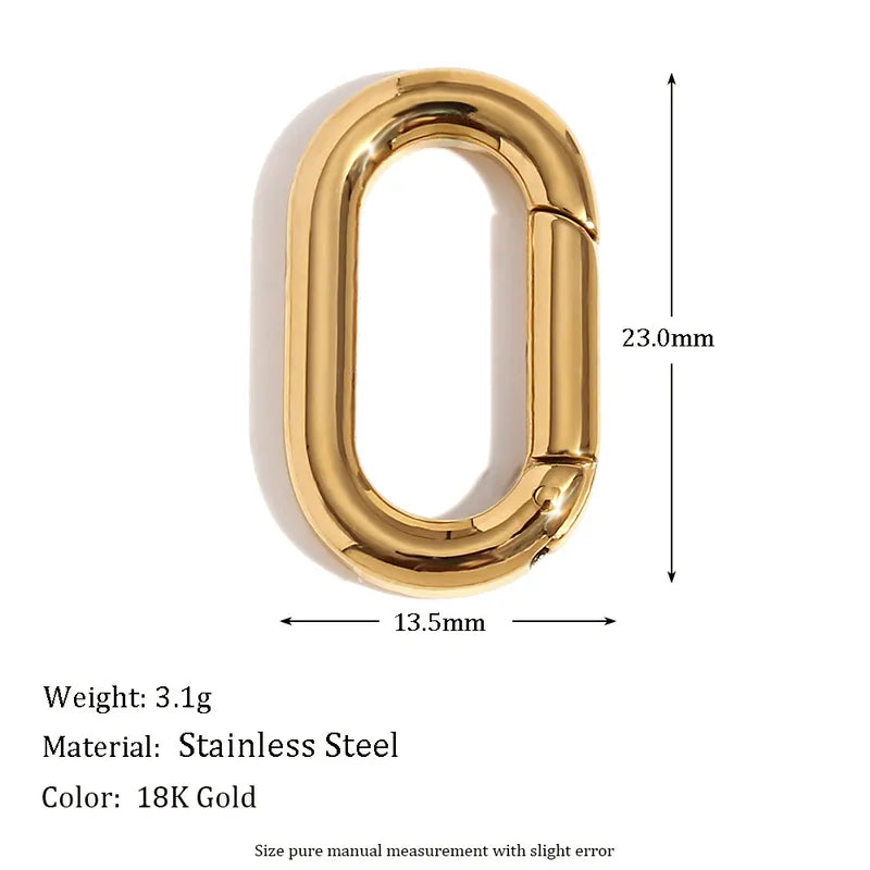 1 Piece 13.5*23mm 9.2*19.8mm 9.5*15mm 304 Stainless Steel 18K Gold Plated Geometric Round Oval Jewelry Accessories Pendant
