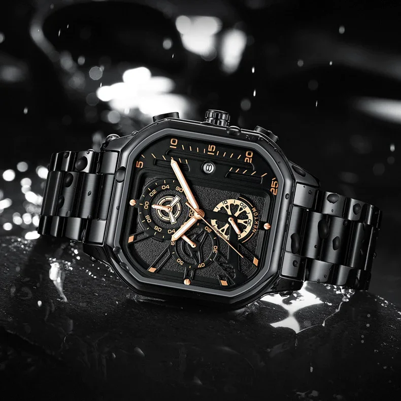 Luminous Waterproof Steel Band Watch Male